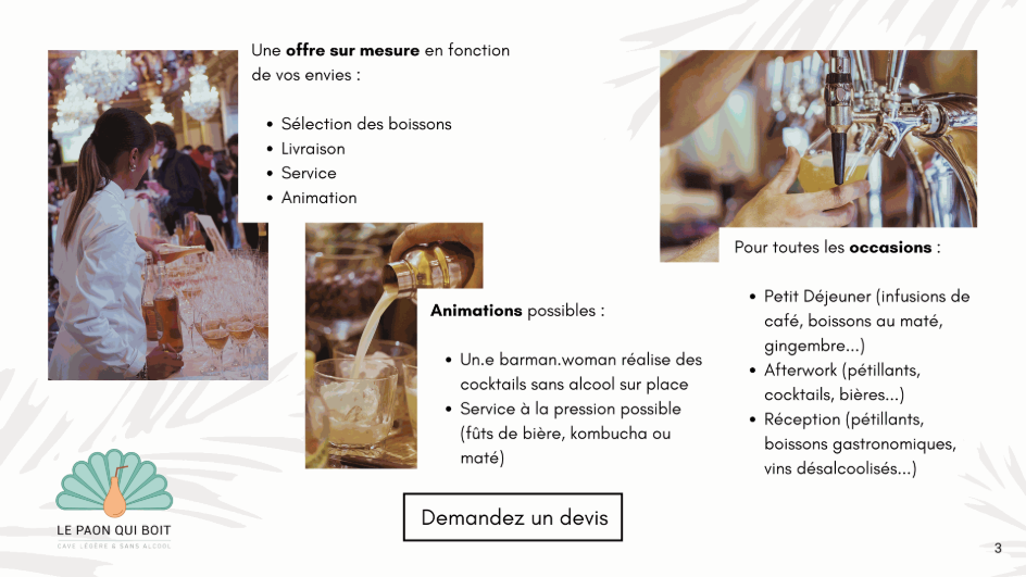 animation sans alcool