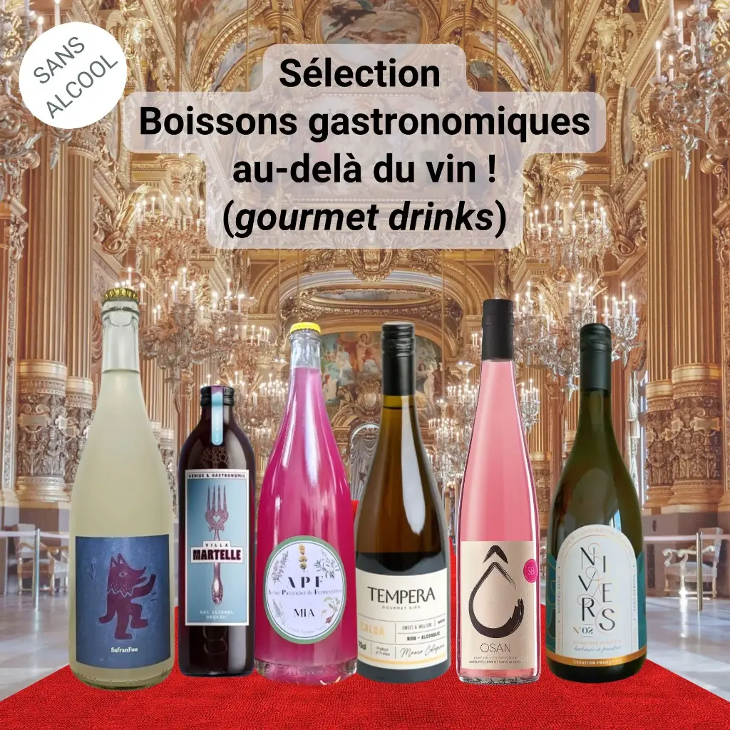 Sélection "boissons gastronomiques / au-delà du vin" (gourmet drinks)