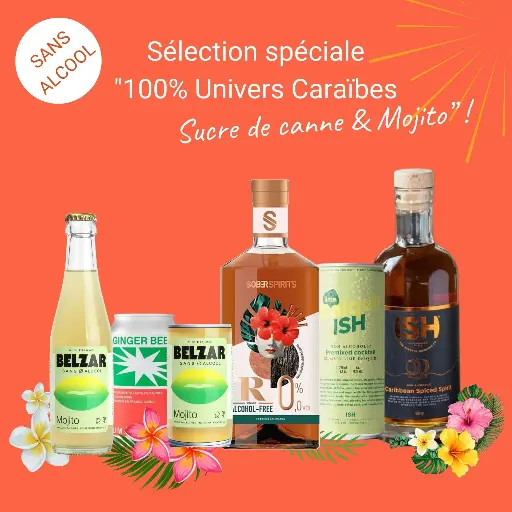 [COFFRET_Rhum] "Rhum sans alcool" - Sélection spéciale "100% Univers Caraïbes, Sucre de canne & Mojito" !