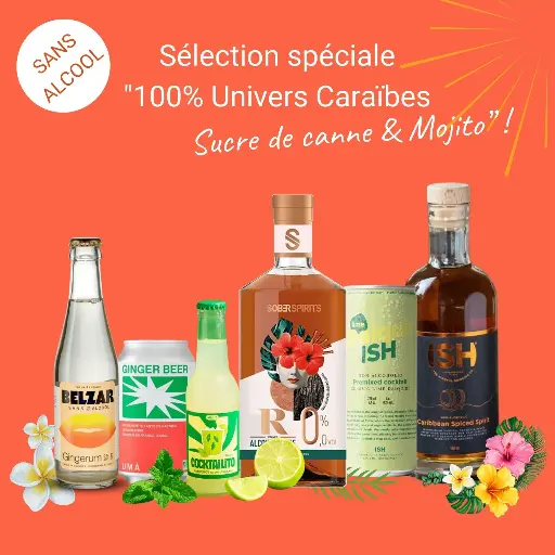 [COFFRET_Rhum] "Rhum sans alcool" - Sélection spéciale "100% Univers Caraïbes, Sucre de canne & Mojito" !