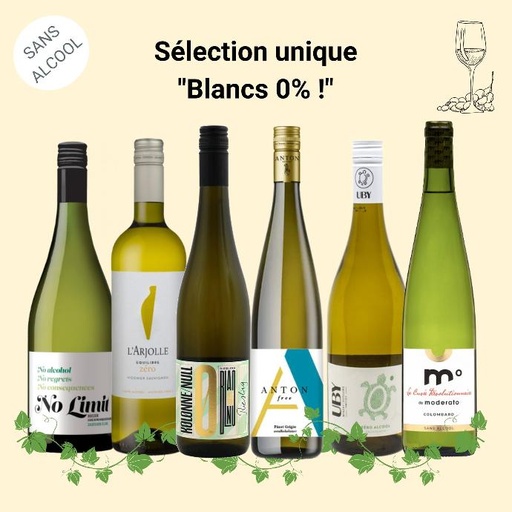[Coffret_Blancs0] Sélection "vin sans alcool" : vins blancs désalcoolisés