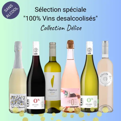 [COFFRET_VinsDelice] Sélection spéciale 100% "vin sans alcool" (Vins désalcoolisés) collection Délice